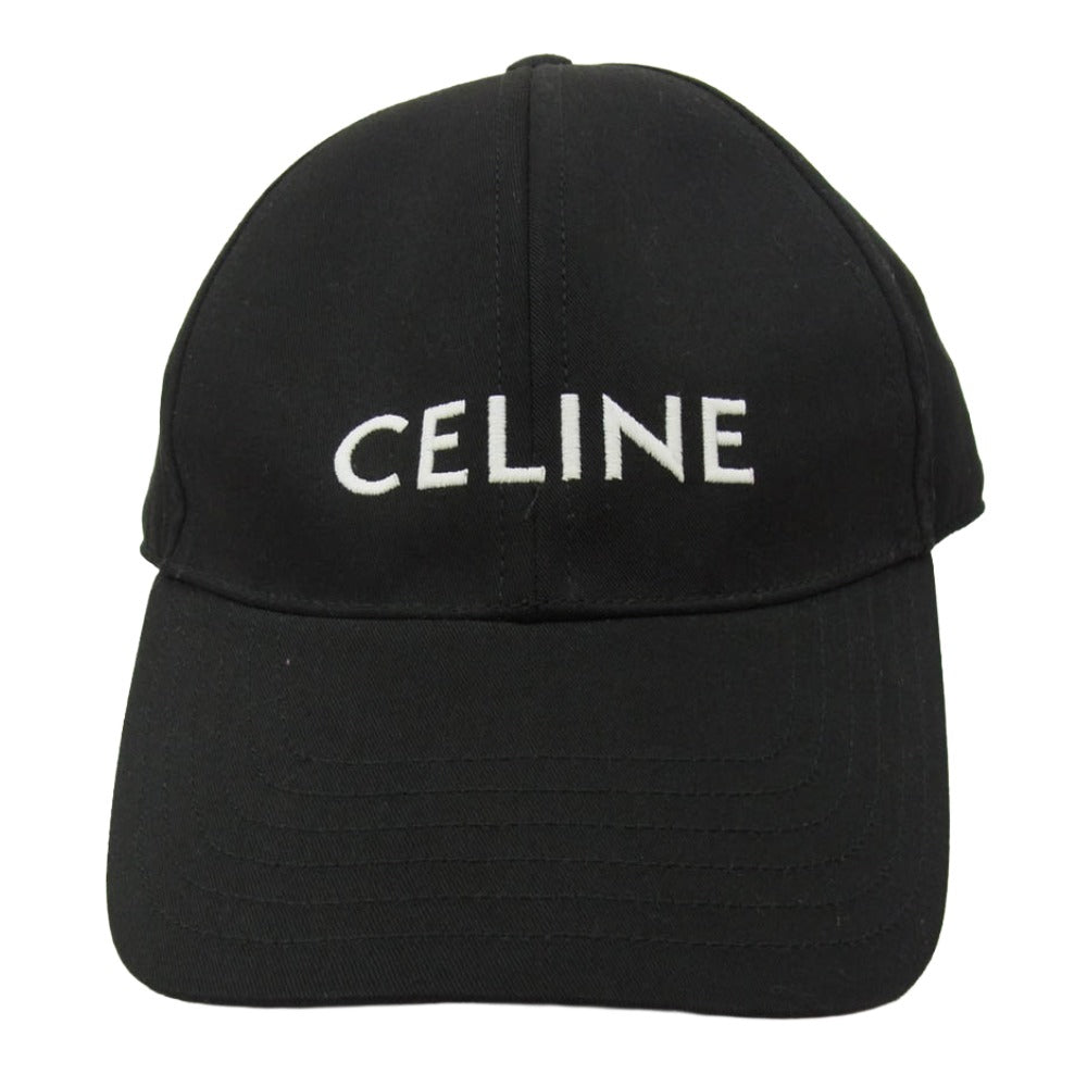 CELINE セリーヌ 2AUA1242N Logo embroidered baseball cap ロゴ 刺繡 ベースボール キャップ ブラック系 S【中古】