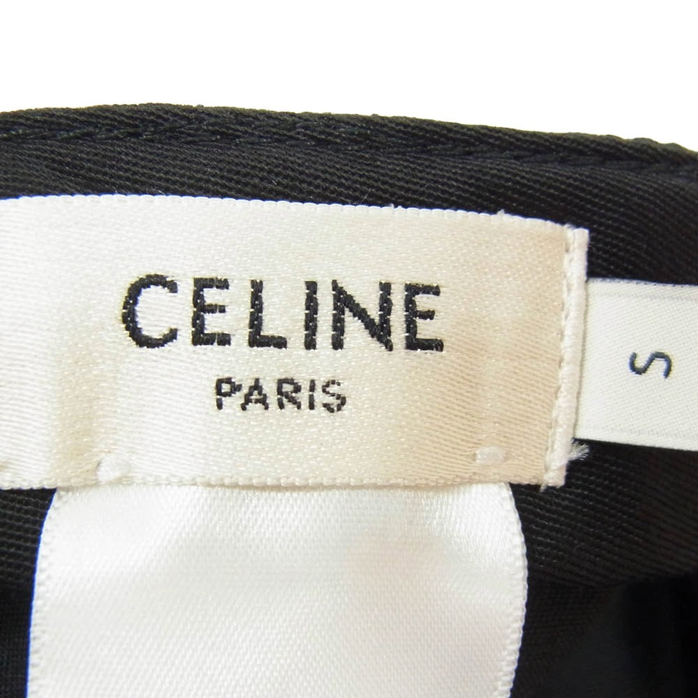 CELINE セリーヌ 2AUA1242N Logo embroidered baseball cap ロゴ 刺繡 ベースボール キャップ ブラック系 S【中古】