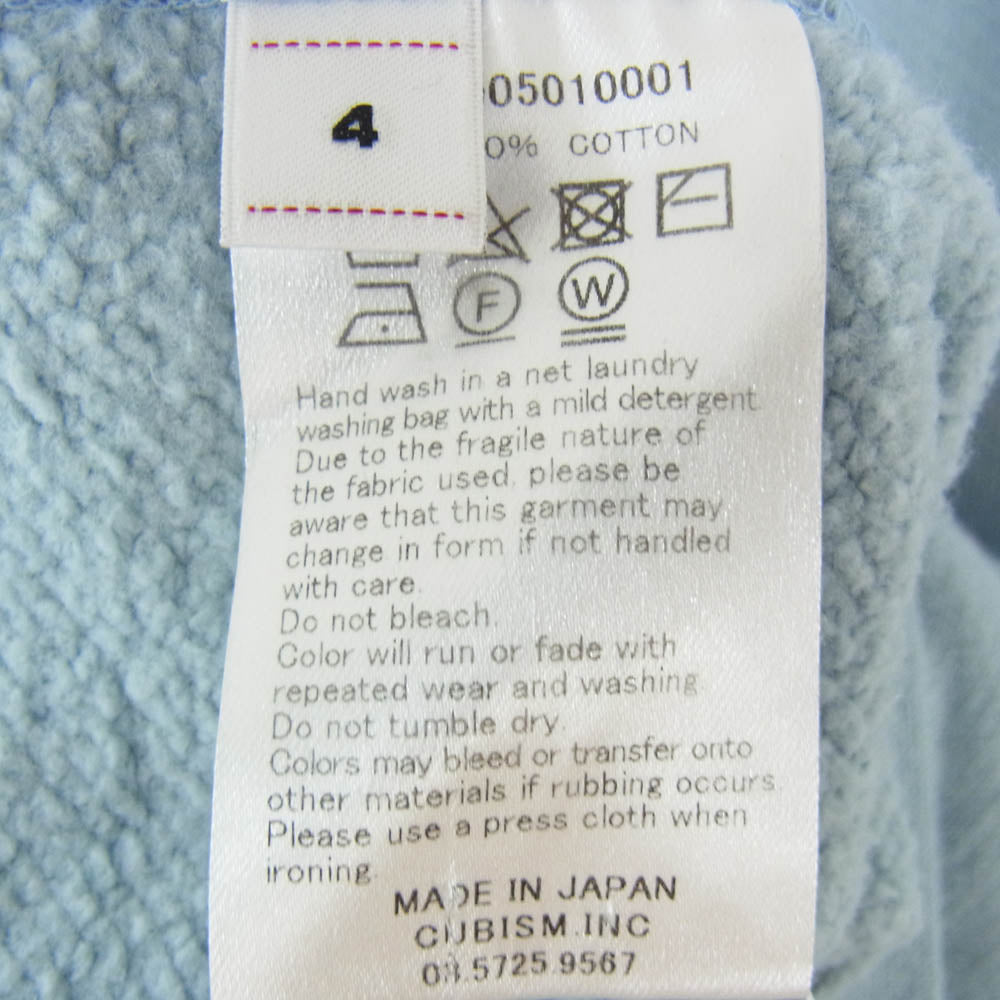 VISVIM ビズビム 25SS 0225905010001 CT JUMBO SB SWEAT L/S ICT限定 ジャンボ スウェット ライトブルー系 4【中古】