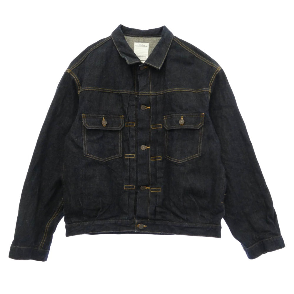 VISVIM ビズビム 22AW 0122205006002 101XX JKT RAW MUD OVERDYE 泥染め加工 オーバーダイ デニム ジャケット インディゴブルー系 3【中古】