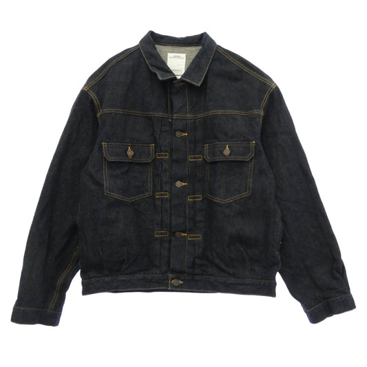 VISVIM ビズビム 22AW 0122205006002 101XX JKT RAW MUD OVERDYE 泥染め加工 オーバーダイ デニム ジャケット インディゴブルー系 3【中古】