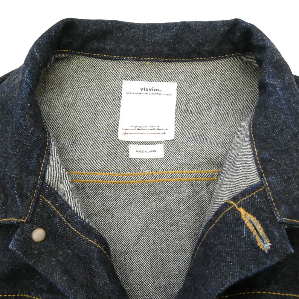 VISVIM ビズビム 22AW 0122205006002 101XX JKT RAW MUD OVERDYE 泥染め加工 オーバーダイ デニム ジャケット インディゴブルー系 3【中古】