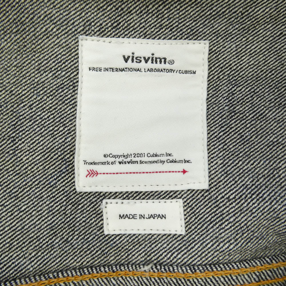 VISVIM ビズビム 22AW 0122205006002 101XX JKT RAW MUD OVERDYE 泥染め加工 オーバーダイ デニム ジャケット インディゴブルー系 3【中古】