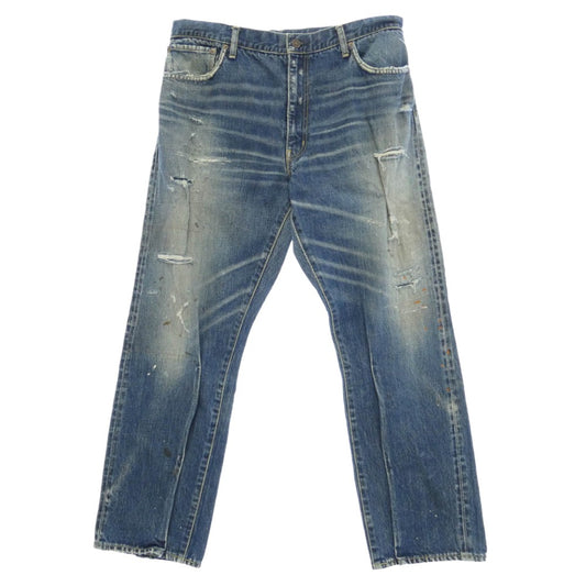 VISVIM ビズビム 21SS 0121105005024 SS JOURNEYMAN PANTS TACKED DMGD-27 ジャーニーマン タックド ダメージ加工 デニム パンツ インディゴブルー系 4【中古】