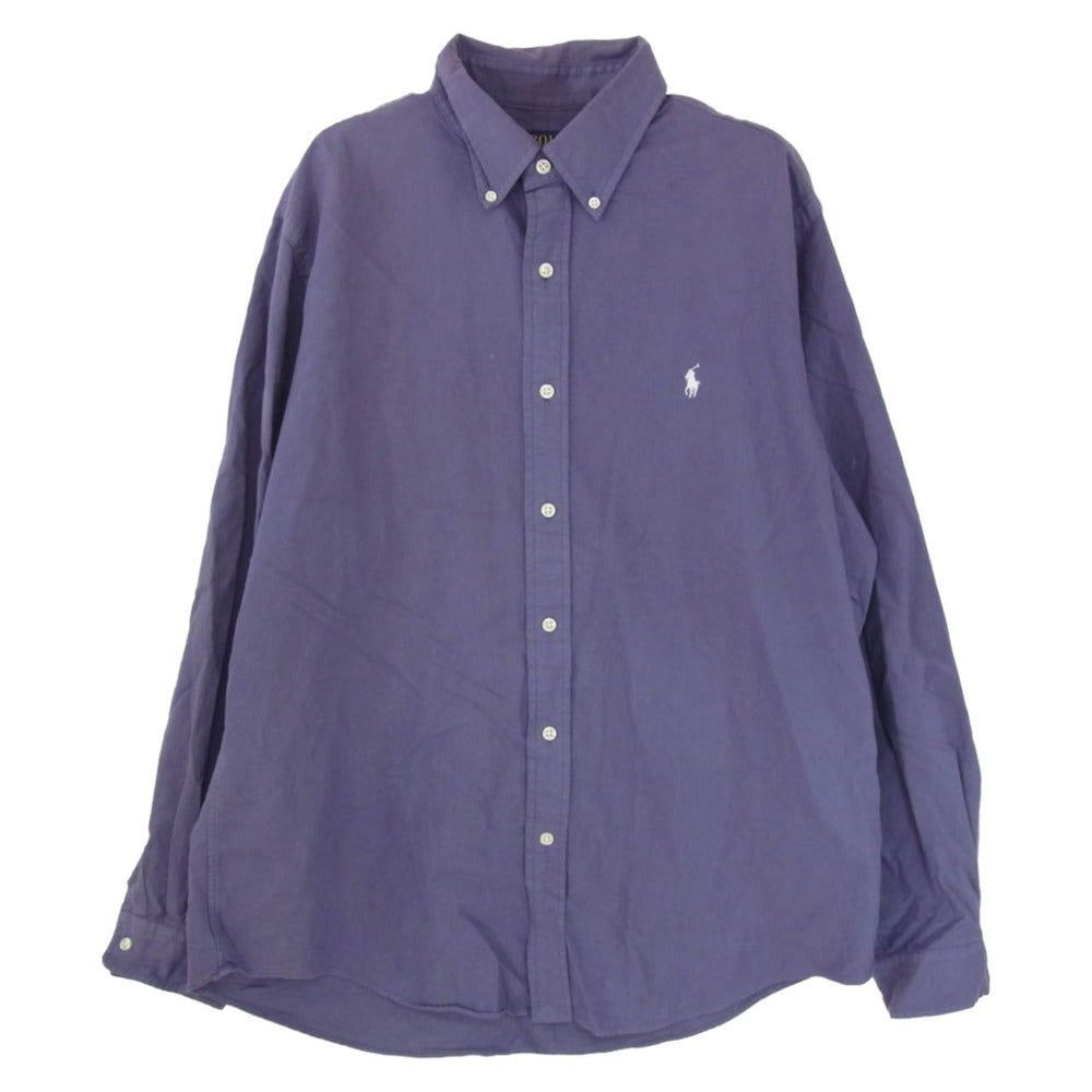 POLO RALPH LAUREN ポロ・ラルフローレン ポニー刺繍 クラシックフィット 長袖 ボタンダウン シャツ パープル系 LG【中古】