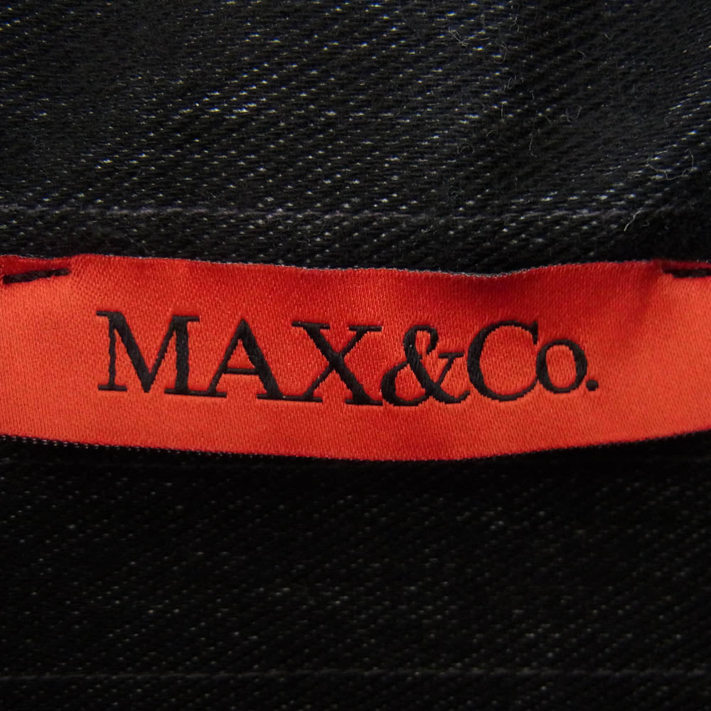 MAX&CO マックスアンドコー 2426916013 マックスマーラジャパンタグ コットン ストライプ クロップド ジャケット ブラック系 M【中古】