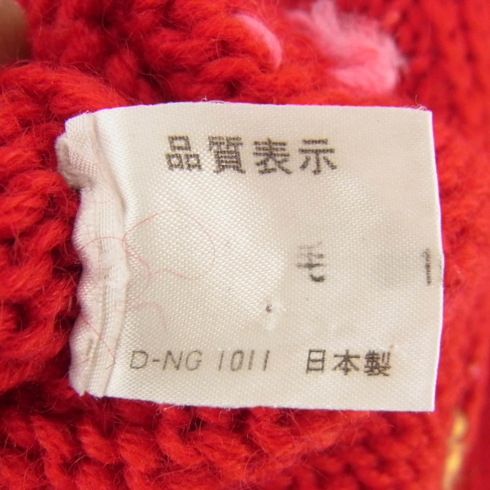 ケーファクトリー 飛行機 日本製 クルーネック 丸首 ウール ニット セーター レッド系 サイズ表記無【中古】