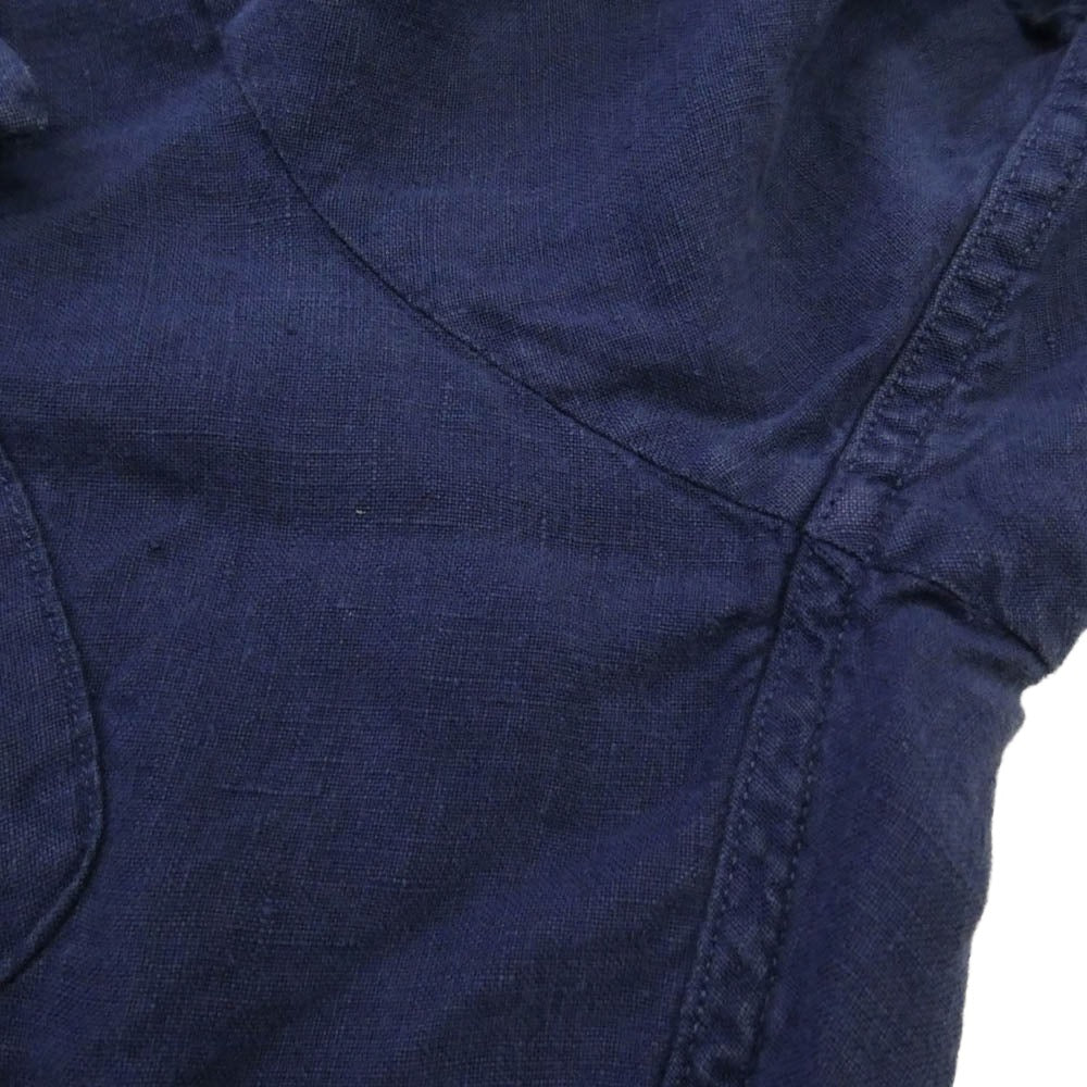 POLO RALPH LAUREN ポロ・ラルフローレン リネン 100% マルチポケット 半袖 シャツ ネイビー系 L【中古】