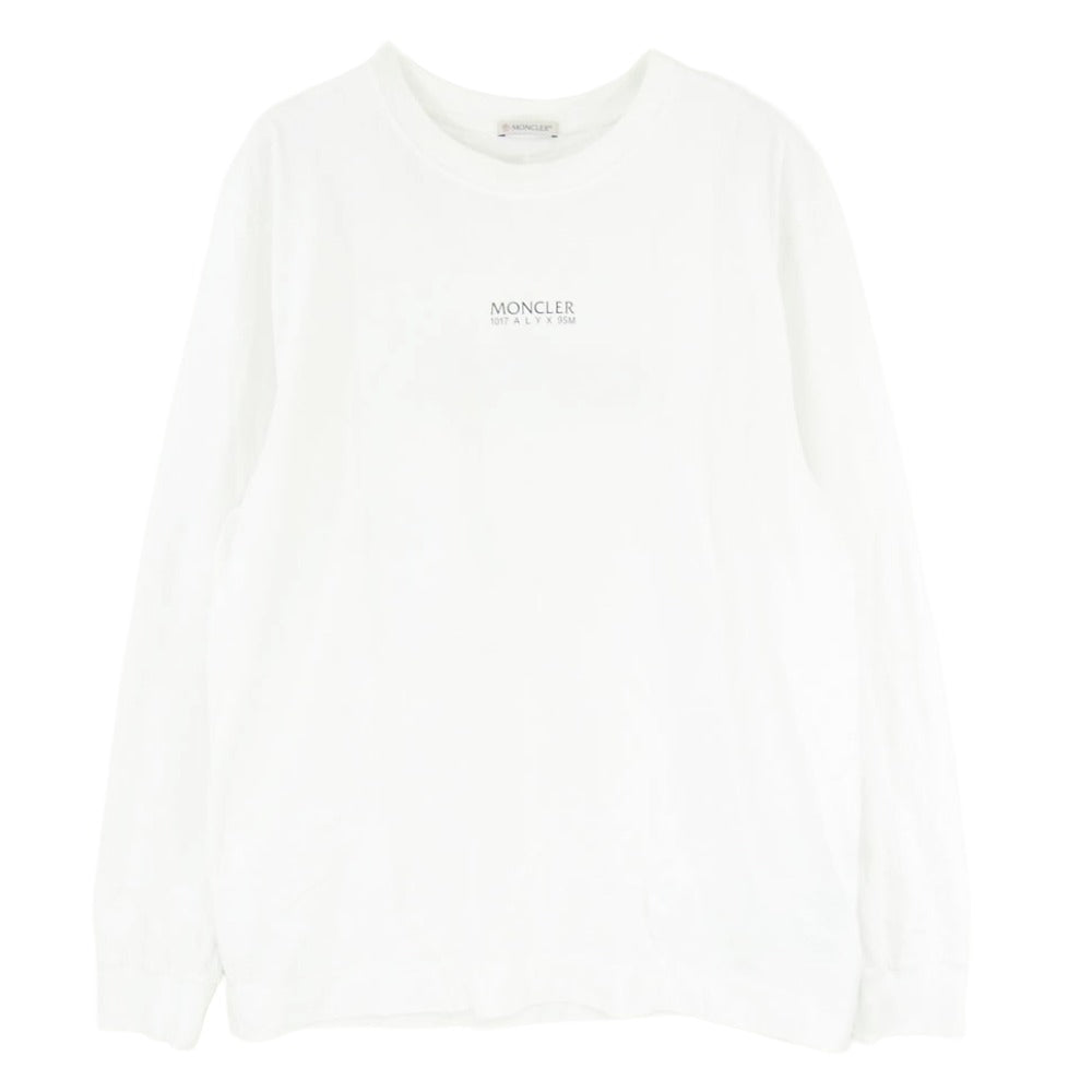 MONCLER モンクレール G209Y8D00002 829KY × 1017 ALYX 9SM アリクス モンクレールジャパンタグ T-SHIRT M-LUNGA STAMPATA ロゴプリント 長袖 カットソー Tシャツ ホワイト系 L【中古】