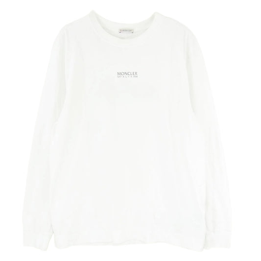 MONCLER モンクレール G209Y8D00002 829KY × 1017 ALYX 9SM アリクス モンクレールジャパンタグ T-SHIRT M-LUNGA STAMPATA ロゴプリント 長袖 カットソー Tシャツ ホワイト系 L【中古】