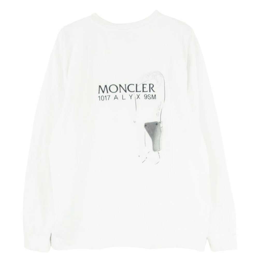 MONCLER モンクレール G209Y8D00002 829KY × 1017 ALYX 9SM アリクス モンクレールジャパンタグ T-SHIRT M-LUNGA STAMPATA ロゴプリント 長袖 カットソー Tシャツ ホワイト系 L【中古】