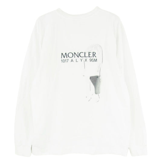 MONCLER モンクレール G209Y8D00002 829KY × 1017 ALYX 9SM アリクス モンクレールジャパンタグ T-SHIRT M-LUNGA STAMPATA ロゴプリント 長袖 カットソー Tシャツ ホワイト系 L【中古】