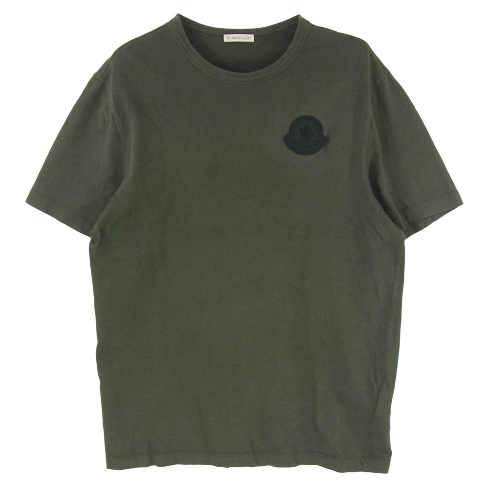 MONCLER モンクレール G10918C7E210 8390T モンクレールジャパンタグ MAGLIA T-SHIRT ラバーロゴワッペン バックロゴ Tシャツ 半袖 カットソー カーキ系 M【中古】