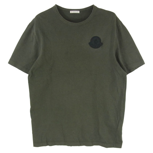 MONCLER モンクレール G10918C7E210 8390T モンクレールジャパンタグ MAGLIA T-SHIRT ラバーロゴワッペン バックロゴ Tシャツ 半袖 カットソー カーキ系 M【中古】