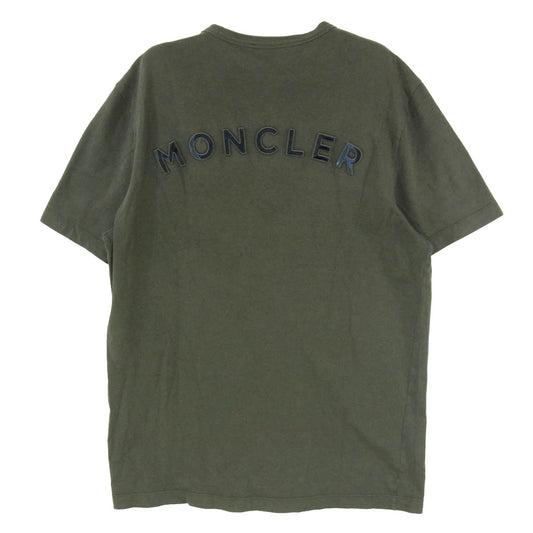 MONCLER モンクレール G10918C7E210 8390T モンクレールジャパンタグ MAGLIA T-SHIRT ラバーロゴワッペン バックロゴ Tシャツ 半袖 カットソー カーキ系 M【中古】