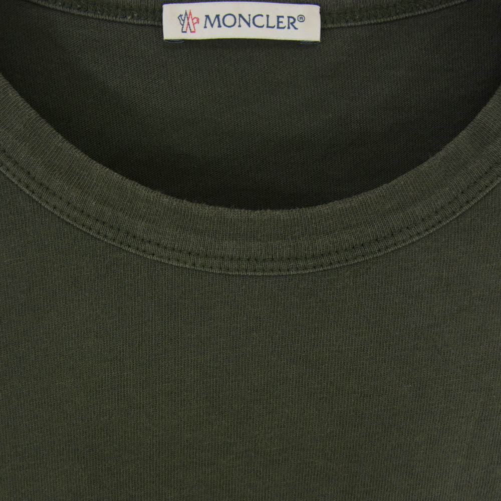 MONCLER モンクレール G10918C7E210 8390T モンクレールジャパンタグ MAGLIA T-SHIRT ラバーロゴワッペン バックロゴ Tシャツ 半袖 カットソー カーキ系 M【中古】