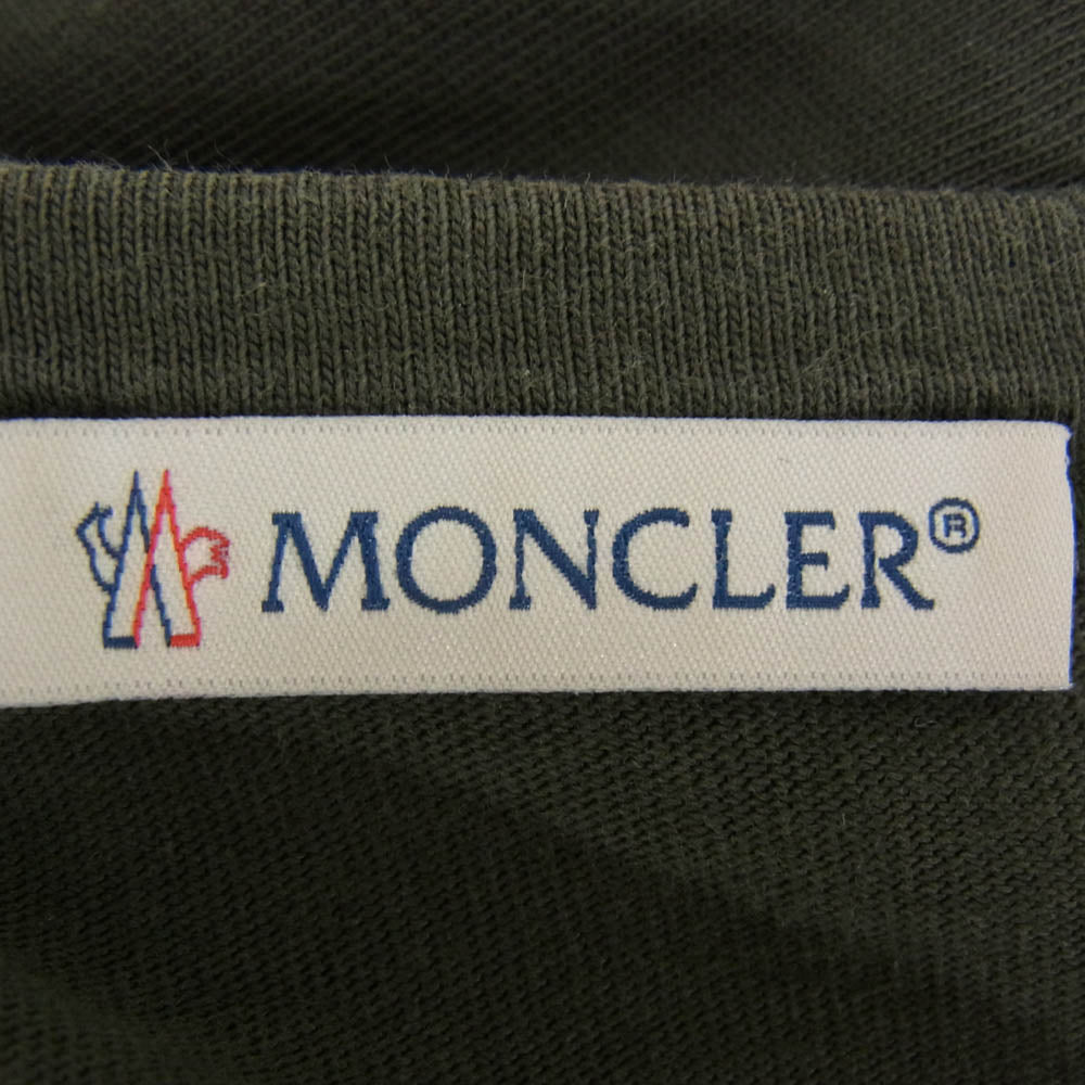 MONCLER モンクレール G10918C7E210 8390T モンクレールジャパンタグ MAGLIA T-SHIRT ラバーロゴワッペン バックロゴ Tシャツ 半袖 カットソー カーキ系 M【中古】