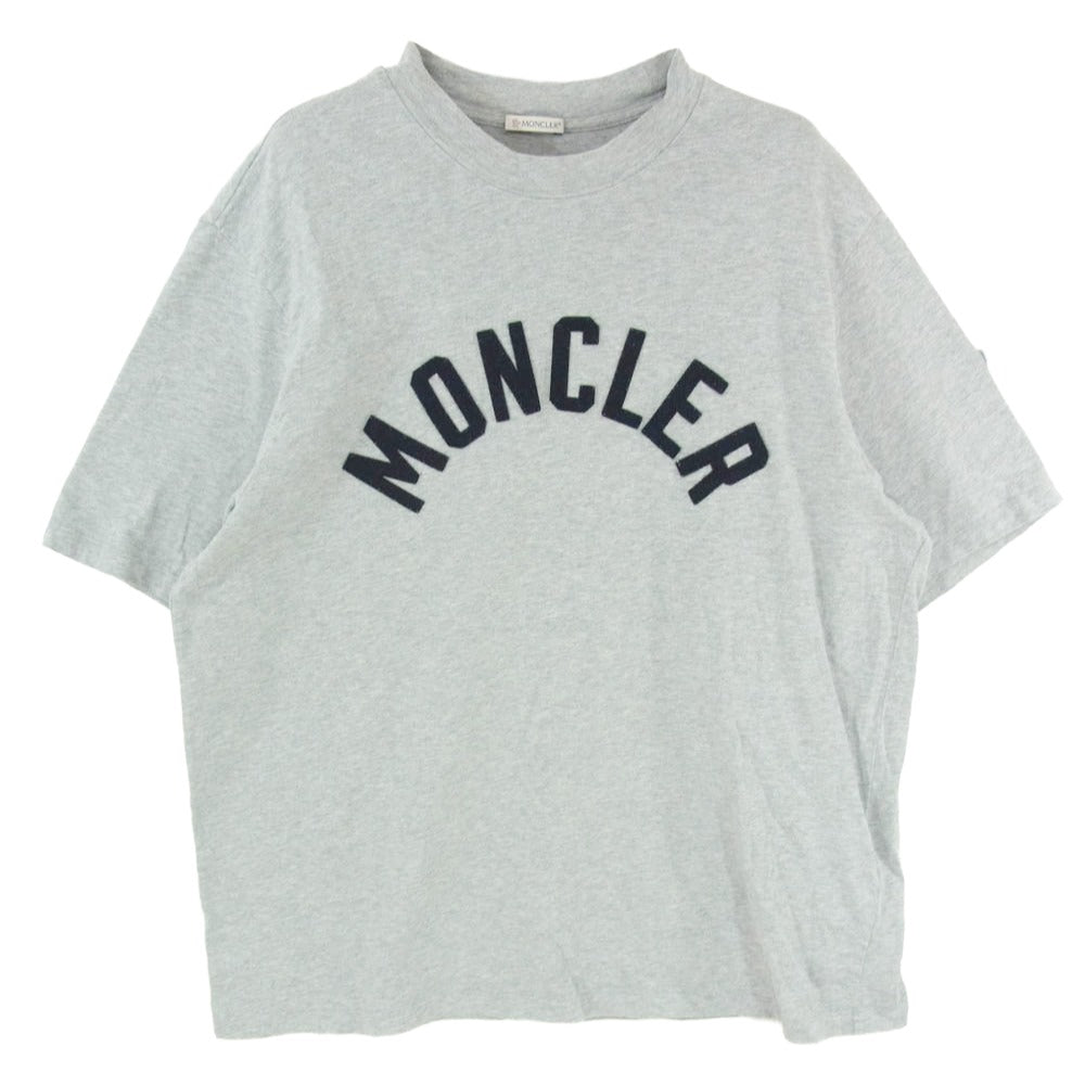MONCLER モンクレール 22SS H20918C00038 8390T モンクレールジャパンタグ SS T-SHIRT フェルトロゴ Tシャツ 半袖 カットソー グレー系 L【中古】