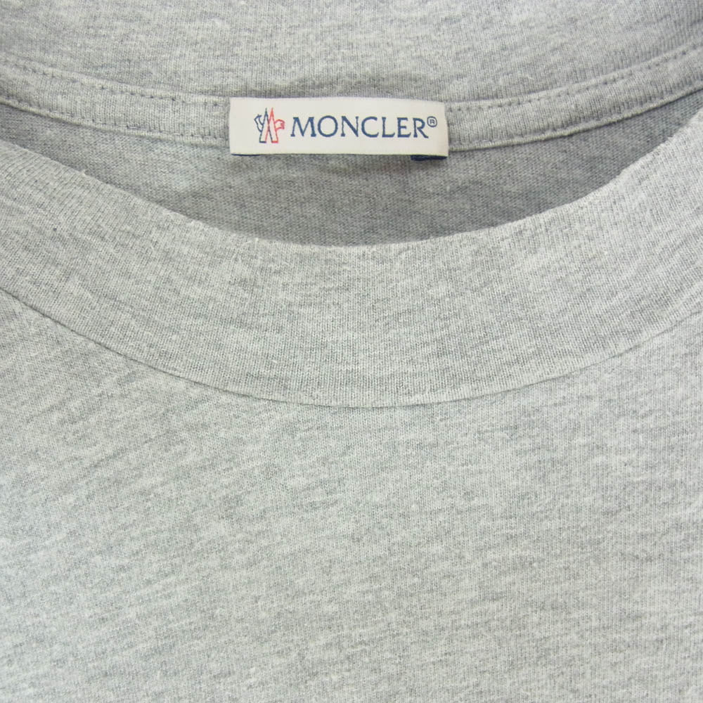 MONCLER モンクレール 22SS H20918C00038 8390T モンクレールジャパンタグ SS T-SHIRT フェルトロゴ Tシャツ 半袖 カットソー グレー系 L【中古】