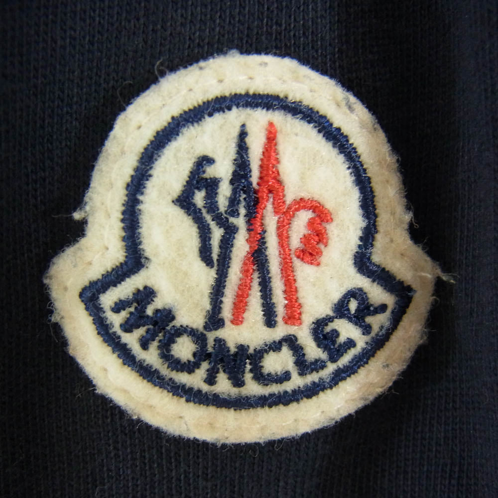 MONCLER モンクレール H10918D00009 8390T モンクレールジャパンタグ LS T-SHIRT ワッペン付 ロゴプリント 長袖 Tシャツ カットソー ネイビー系 L【中古】