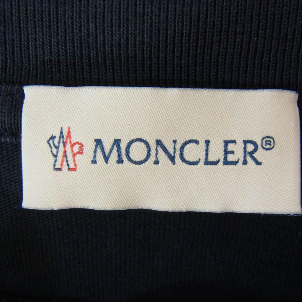 MONCLER モンクレール H10918D00009 8390T モンクレールジャパンタグ LS T-SHIRT ワッペン付 ロゴプリント 長袖 Tシャツ カットソー ネイビー系 L【中古】
