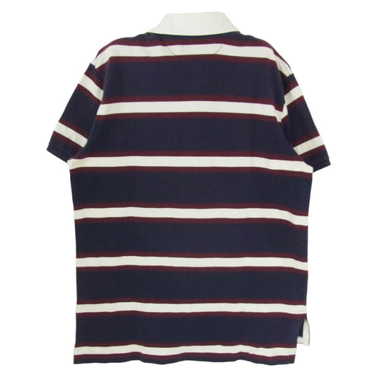 POLO RALPH LAUREN ポロ・ラルフローレン MNBLKNIM1J00100 90s VINTAGE ヴィンテージ ラガーシャツ ボーダー柄 半袖 ポロシャツ ネイビー系 XL【中古】