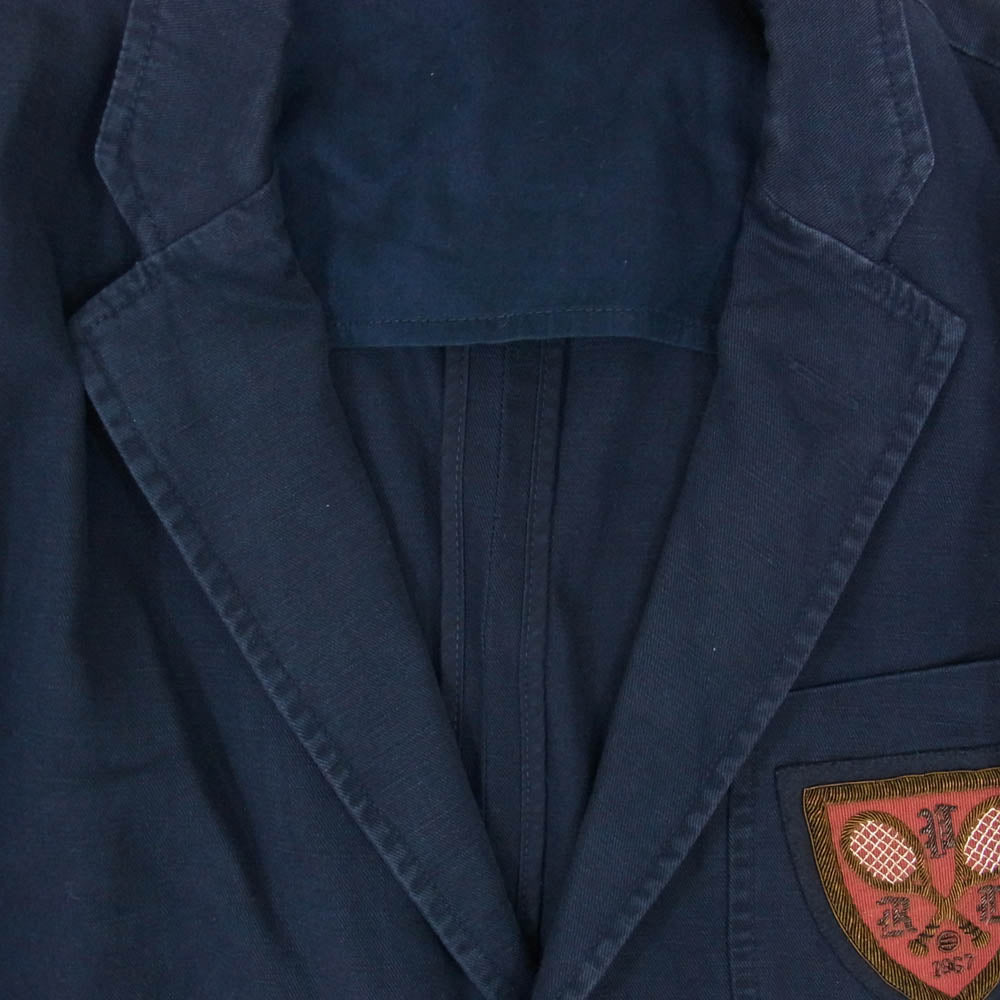 POLO RALPH LAUREN ポロ・ラルフローレン MNBLOTM5I00052 90s 00s エンブレム 刺繍 コットン リネン 紺ブレ ブレザー ジャケット ネイビー系 42【中古】
