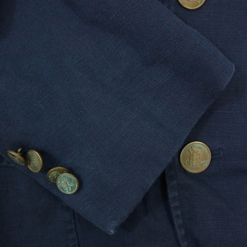POLO RALPH LAUREN ポロ・ラルフローレン MNBLOTM5I00052 90s 00s エンブレム 刺繍 コットン リネン 紺ブレ ブレザー ジャケット ネイビー系 42【中古】