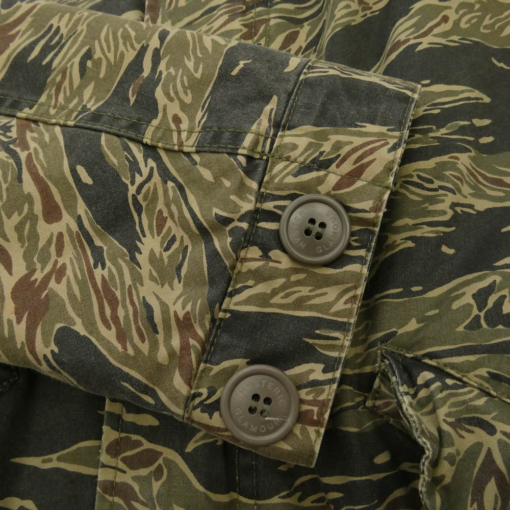 HYSTERIC GLAMOUR ヒステリックグラマー 0223AC03 ミリタリー タイガーカモ コート カーキ系 マルチカラー系 S【中古】