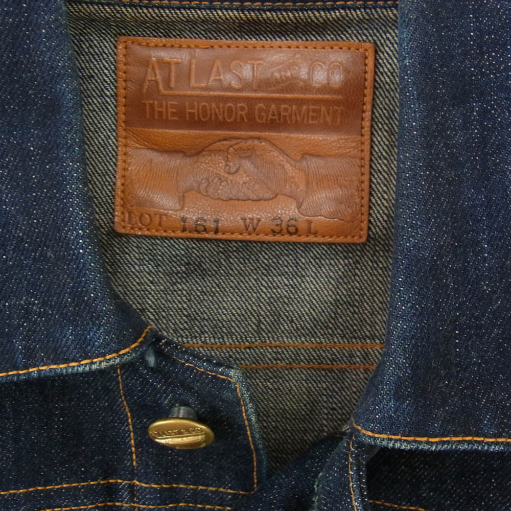 AT LAST アットラスト LOT161 シンチバック デニム ジャケット インディゴブルー系 36【中古】