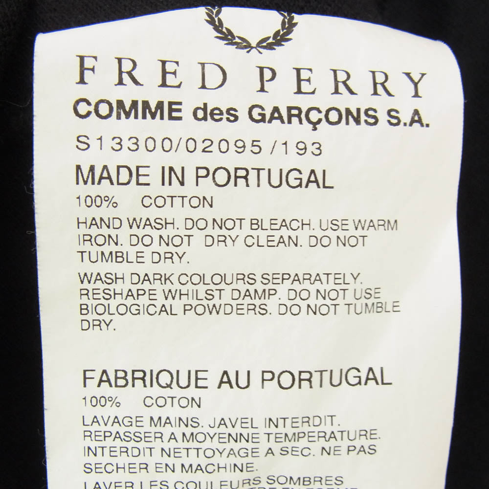 COMME des GARCONS コムデギャルソン FRED PERRY フレッドペリー S13300 SHIRT x Fred Perry Polo Shirt フレッドペリー 半袖 ポロシャツ ブラック系 S【中古】