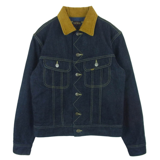 THE FLAT HEAD ザフラットヘッド FN-0J-D102 14.5oz 左綾 ジンバブエ コットン デニム ブランケット ジャケット インディゴブルー系 36【中古】