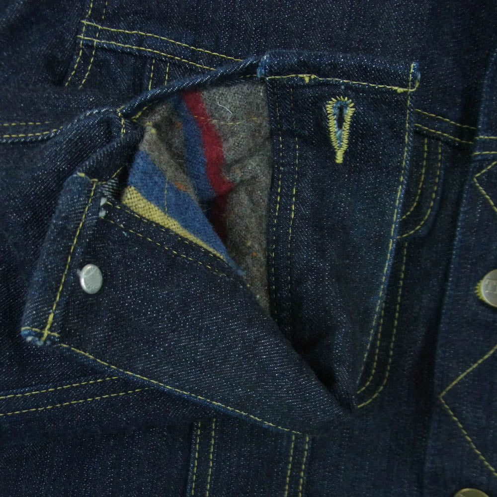 THE FLAT HEAD ザフラットヘッド FN-0J-D102 14.5oz 左綾 ジンバブエ コットン デニム ブランケット ジャケット インディゴブルー系 36【中古】
