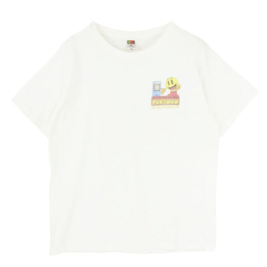 ヴィンテージ FRUIT OF THE LOOM PAC-MAN パックマン プリント 丸首 クルーネック 半袖 Tシャツ ホワイト系 XL【中古】