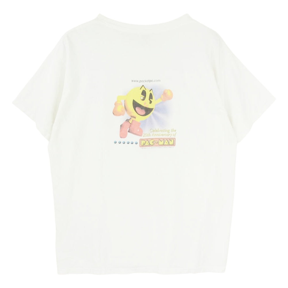 ヴィンテージ FRUIT OF THE LOOM PAC-MAN パックマン プリント 丸首 クルーネック 半袖 Tシャツ ホワイト系 XL【中古】