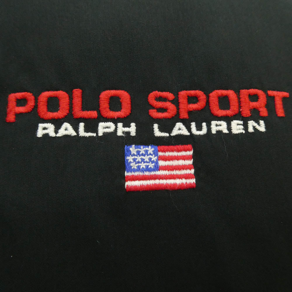 POLO RALPH LAUREN ポロ・ラルフローレン SPORT スポーツ ロゴ 刺繍 ダウン ベスト ブラック系 M【中古】