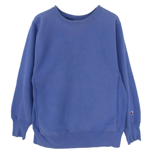 Champion チャンピオン REVERSE WEAVE 90s 刺繍タグリバースウィーブ トレーナー スウェット ブルー系 M【中古】