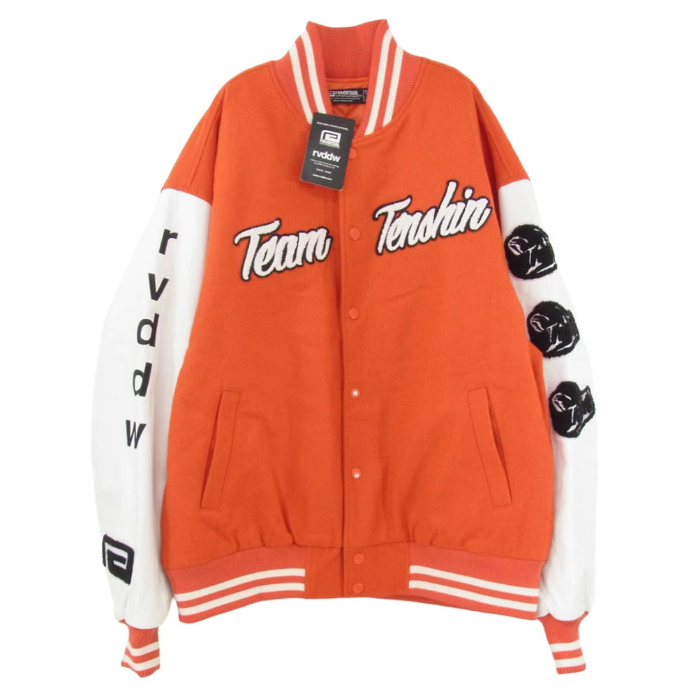 リバーサル T700 × 那須川天心 TEAM TENSHIN VARSITY JACKET スタジアム ジャケット スタジャン オレンジ系 XL【新古品】【未使用】【中古】