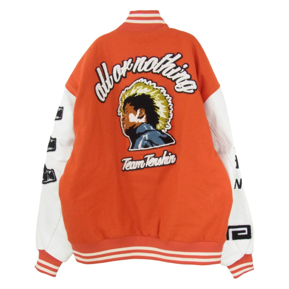リバーサル T700 × 那須川天心 TEAM TENSHIN VARSITY JACKET スタジアム ジャケット スタジャン オレンジ系 XL【新古品】【未使用】【中古】