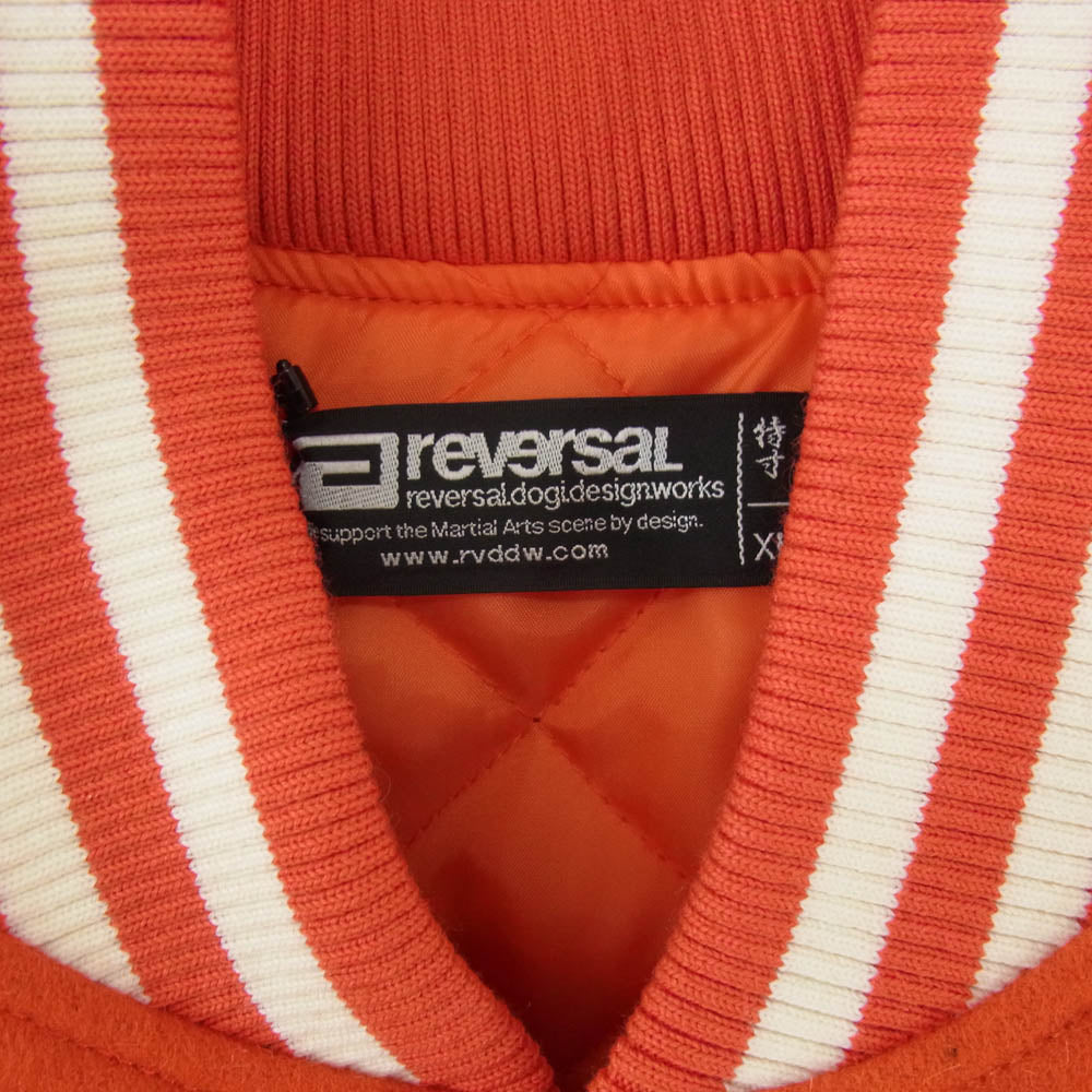 リバーサル T700 × 那須川天心 TEAM TENSHIN VARSITY JACKET スタジアム ジャケット スタジャン オレンジ系 XL【新古品】【未使用】【中古】