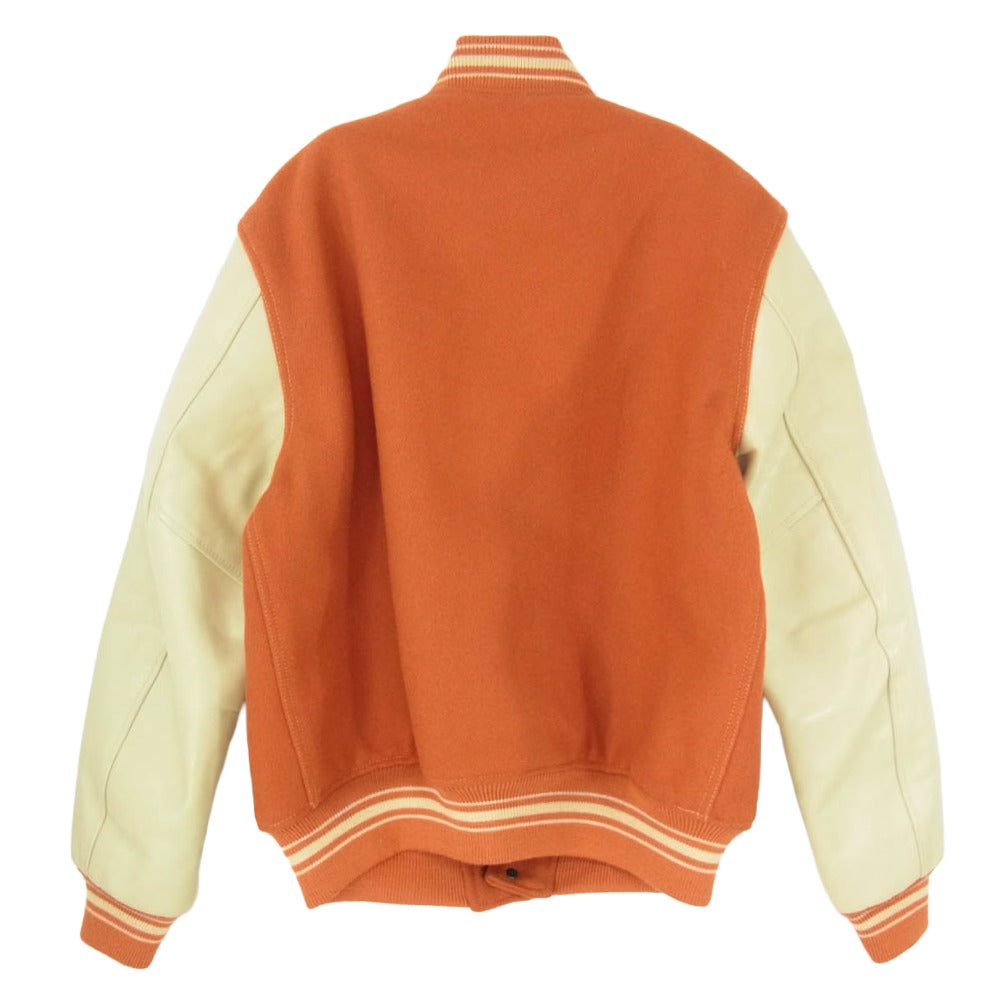 The REAL McCOY'S ザリアルマッコイズ ジョーマッコイ Ball Park Wool Varsity Jacket ボール パーク ウール バーシティ 袖レザー切替 ジャケット スタジャン オレンジ系 40【中古】