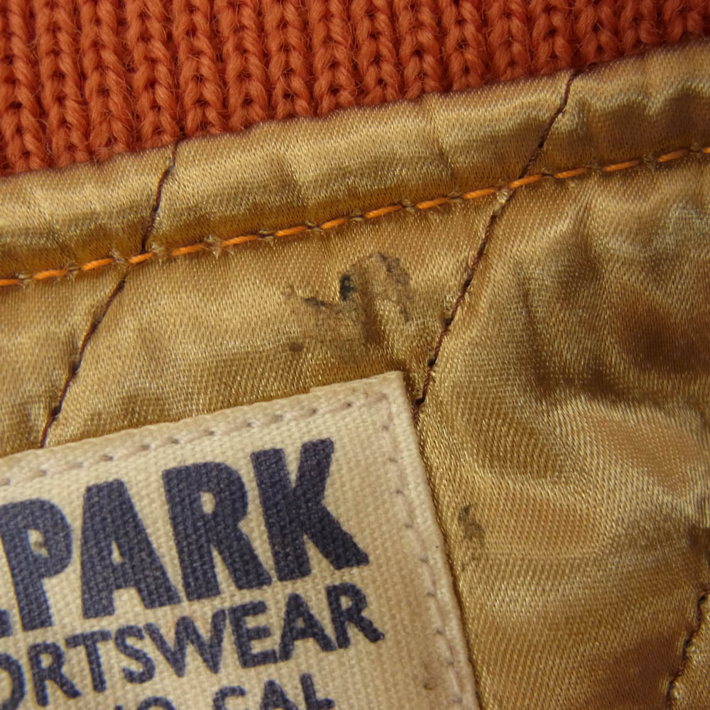 The REAL McCOY'S ザリアルマッコイズ ジョーマッコイ Ball Park Wool Varsity Jacket ボール パーク ウール バーシティ 袖レザー切替 ジャケット スタジャン オレンジ系 40【中古】