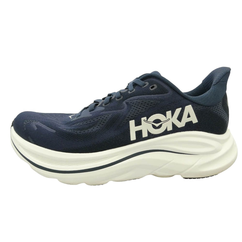 HOKA ONE ONE ホカ オネオネ 1162030 Clifton 10 NavyWhite クリフトン ネイビー ホワイト ランニングシューズ ローカットスニーカー ネイビー系 ホワイト系 25.5cm【中古】