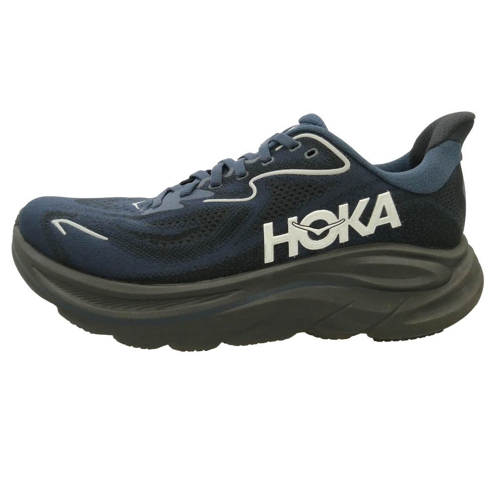 HOKA ONE ONE ホカ オネオネ 1162030 Clifton 10 Varsity Navy Black クリフトン バーシティネイビー ブラック ランニングシューズ ローカットスニーカー ダークネイビー系 ブラック系 25.5cm【中古】