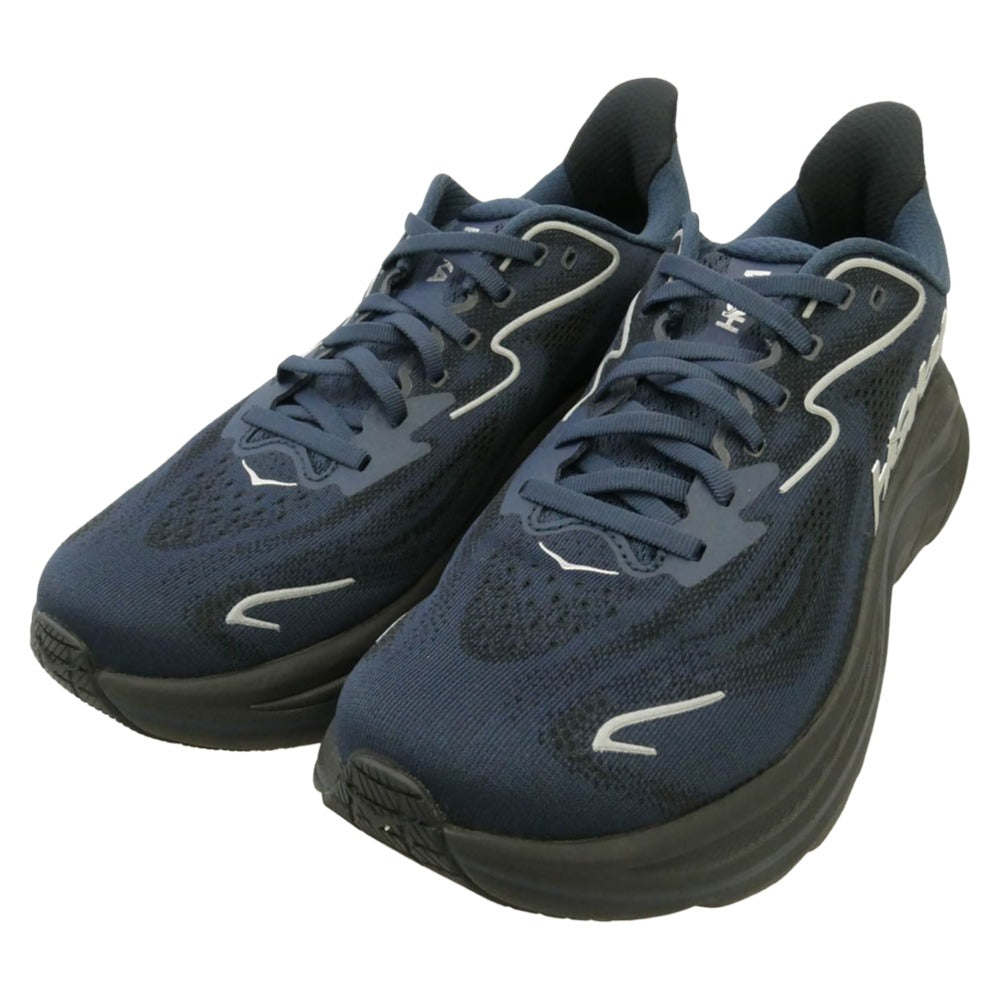 HOKA ONE ONE ホカ オネオネ 1162030 Clifton 10 Varsity Navy Black クリフトン バーシティネイビー ブラック ランニングシューズ ローカットスニーカー ダークネイビー系 ブラック系 25.5cm【中古】
