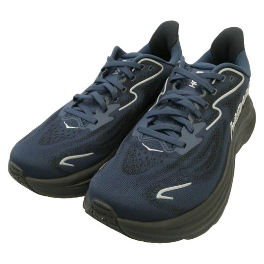 HOKA ONE ONE ホカ オネオネ 1162030 Clifton 10 Varsity Navy Black クリフトン バーシティネイビー ブラック ランニングシューズ ローカットスニーカー ダークネイビー系 ブラック系 25.5cm【中古】