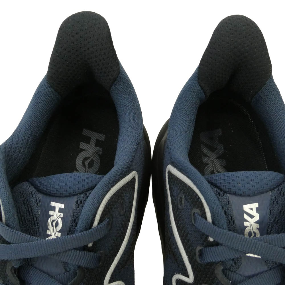 HOKA ONE ONE ホカ オネオネ 1162030 Clifton 10 Varsity Navy Black クリフトン バーシティネイビー ブラック ランニングシューズ ローカットスニーカー ダークネイビー系 ブラック系 25.5cm【中古】