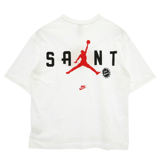 SAINT MICHAEL セントマイケル NIKE ナイキ 26SS FV4716-100 × NIKE JORDAN BRAND ナイキ ジョーダン ブランド MJ SS TEE ロゴ プリント Tシャツ 半袖 カットソー ホワイト系 M【美品】【中古】