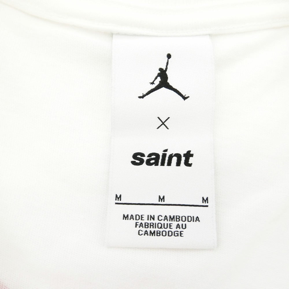 SAINT MICHAEL セントマイケル NIKE ナイキ 26SS FV4716-100 × NIKE JORDAN BRAND ナイキ ジョーダン ブランド MJ SS TEE ロゴ プリント Tシャツ 半袖 カットソー ホワイト系 M【美品】【中古】