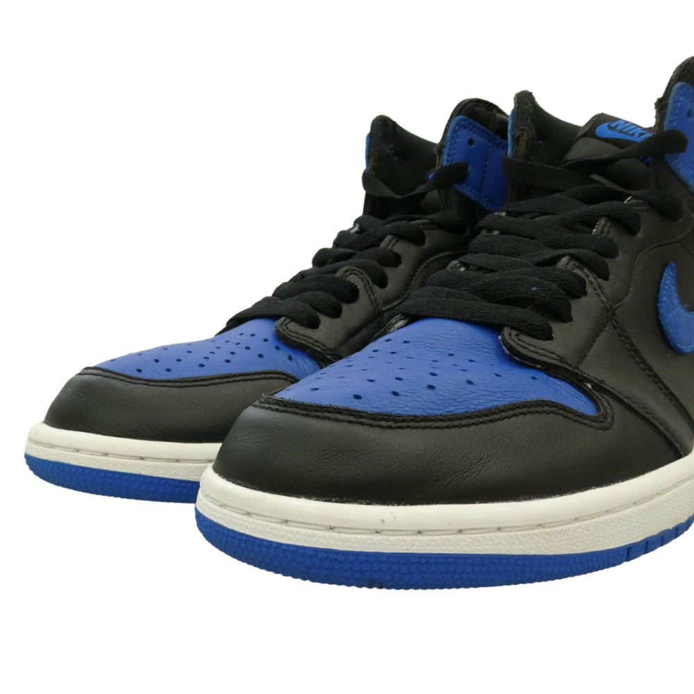 NIKE ナイキ 555088-007 Air Jordan 1 Retro High OG Royal AJ1 エアジョーダン1 レトロ ハイ ハイカット スニーカー ブラック系 ブルー系 28cm【美品】【中古】